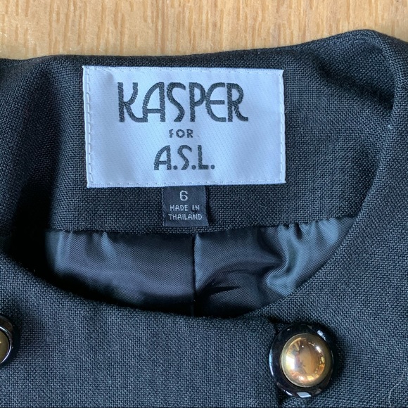 Kasper double-row gold button chain jacket black Size 6 - Picture 3 of 4